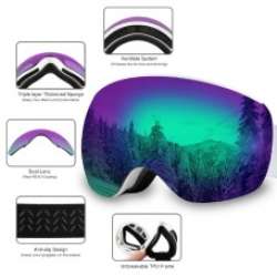 AKASO OTG Ski Goggles, Snowboard Goggles, Mag-Pro Magnetic ...