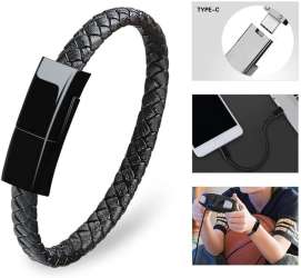 Dzzkoye USB Type C Cable Bracelet for Men Samsung S8