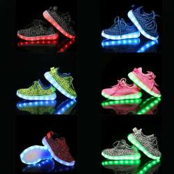 Boy Girl Upgraded USB Charging LED Light Shoes for Kids ...