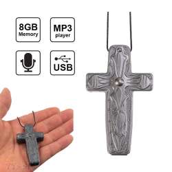 Cross Shaped Necklace Digital Voice Recorder 4 in 1 MP3 ...
