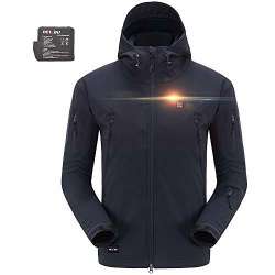 DEWBU Men's Soft Shell Heated Jacket with Battery Pack DB ...