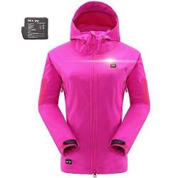 DEWBU Women's Soft Shell Heated Jacket with Battery Pack ...