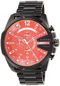 Diesel Men's Mega Chief Quartz Stainless Steel Chronograph Watch, Color: Black (Model: DZ4318)