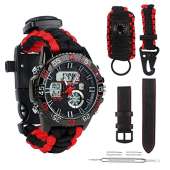 Survival Sport Paracord Watch - RED
