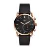 Fossil Men's Commuter Hybrid Smartwatch - Rose Gold-Tone and Black Leather Fossil Men's Commuter Hybrid Smartwatch - Rose Gold-Tone and Black Leather
