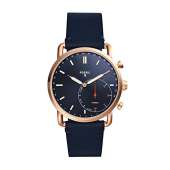Fossil Q Men's Commuter - Rose Gold-Tone, Blue (Model: FTW1154)