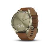 Garmin vívomove HR - Gold with Leather Band