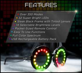 GloFX Pixel Pro LED Glasses | 350+ Modes | Programmable