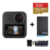 GoPro MAX 360 Bundle - with Spare GoPro Max Battery, Sandisk 64GB Memory Card, and Ritz Gear Card Reader