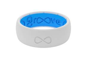 Groove Silicone Ring | White / Blue | Activewear Silicone ...