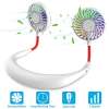 Hands Free Portable Neck Fan - WHITE AND RED Hands Free Portable Neck Fan - WHITE AND RED