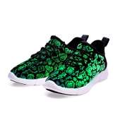 Idea Frames Fiber Optic LED Light Up Shoes USB Charging Fashion Sneaker Black