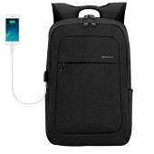 kopack Laptop Backpack Men Women USB Port - Charcoal Black