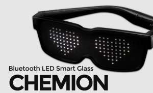 LED glasses with scrooling display