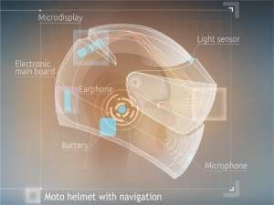 LiveMap: Motorbike helmet with GPS navigation. Bike HUD ...