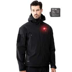 Men's Soft Shell Heated Jacket black with Battery Pack DB-12 2.0
