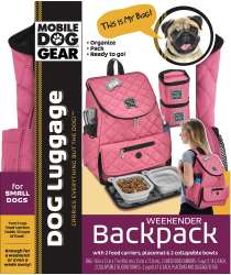 Mobile Dog Gear Weekender Backpack Pet Travel Bag, Pink ...