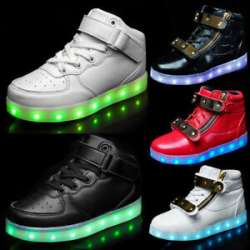 New Boys Girls Light Up Shoes Kids Children LED Luminous ...