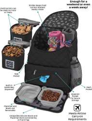Overland Dog Gear Weekender Backpack Pet Travel Bag, Black ...