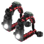 Paracord Survival Bracelet - RED BLACK