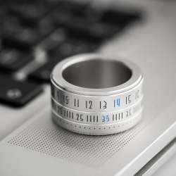 Ring Clock // Metal Ring + Blue LED (Size 6.5) - Ring ...