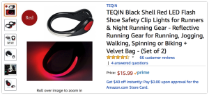 Safer Nighttime Exercise with LED Shoe Clip Lights ...