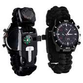 Survival Sport Paracord Watch - BLACK/RED