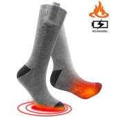 SVPRO Rechargeable Electric Heated Socks - (Gray(Bottom Heat), M)