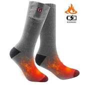 SVPRO Rechargeable Electric Heated Socks - (Gray(Top Heat), L)