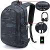 Tzowla Anti-Theft Backpack with USB Charging Port and Lock -BLUE CAMO Tzowla Anti-Theft Backpack with USB Charging Port and Lock -BLUE CAMO