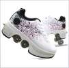 Walking Invisible Deformation Roller Skating Pulley Shoes - WHITE/PINK Walking Invisible Deformation Roller Skating Pulley Shoes - WHITE/PINK