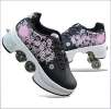 Wedsf Pulley Shoes Skates Kids Roller Skate 2 in 1 - BLACK/PINK Wedsf Pulley Shoes Skates Kids Roller Skate 2 in 1 - BLACK/PINK