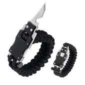Paracord Knife Bracelet - BLACK 5 IN 1