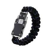 Paracord Knife Bracelet - BLACK/BLUE