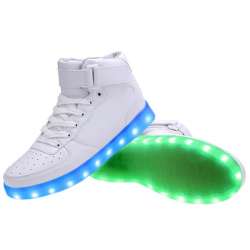 Women High Top USB Charging LED Light Up Shoes Flashing ...