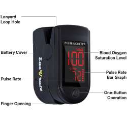 Zacurate Pro Series Black 500DL Fingertip Pulse Oximeter ...