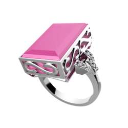 7 Ares Smart Ring - Silver & Pink