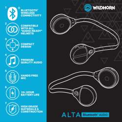 Alta Wireless Bluetooth Helmet Drop in Headphones- HD ...