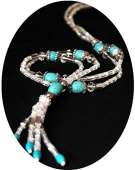 Bluetooth Headphones Stereo Necklace - White Crystal