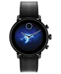 Movado Connect 2.0 Black Leather Strap Hybrid Touchscreen Smart