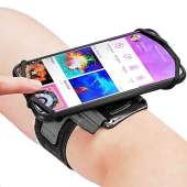 Newppon 180° Rotatable Armband with Key Holder - Gray