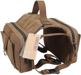 OneTigris Cotton Canvas Dog Backpack, Brown - Chewy.com