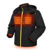 ORORO Men's Soft Shell Heated Jacket - BLACK/GOLD ORORO Men's Soft Shell Heated Jacket - BLACK/GOLD