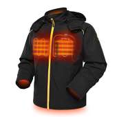 ORORO Men's Soft Shell Heated Jacket - BLACK/GOLD