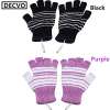 USB Powered Heated Fingerless Gloves - BLACK + PURPLE USB Powered Heated Fingerless Gloves - BLACK + PURPLE