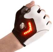 Zackees LED Turn Signal Gloves, White, XLarge