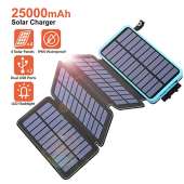 25000mAh Solar Charger - Blue