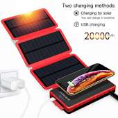 25000mAh Solar Charger - Red
