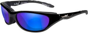 Wiley X Airrage Gloss Black Frame with Polarized Blue