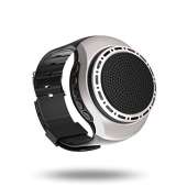 Bluetooth Speaker Watch Portable Wearable Mini Speaker (Silver)